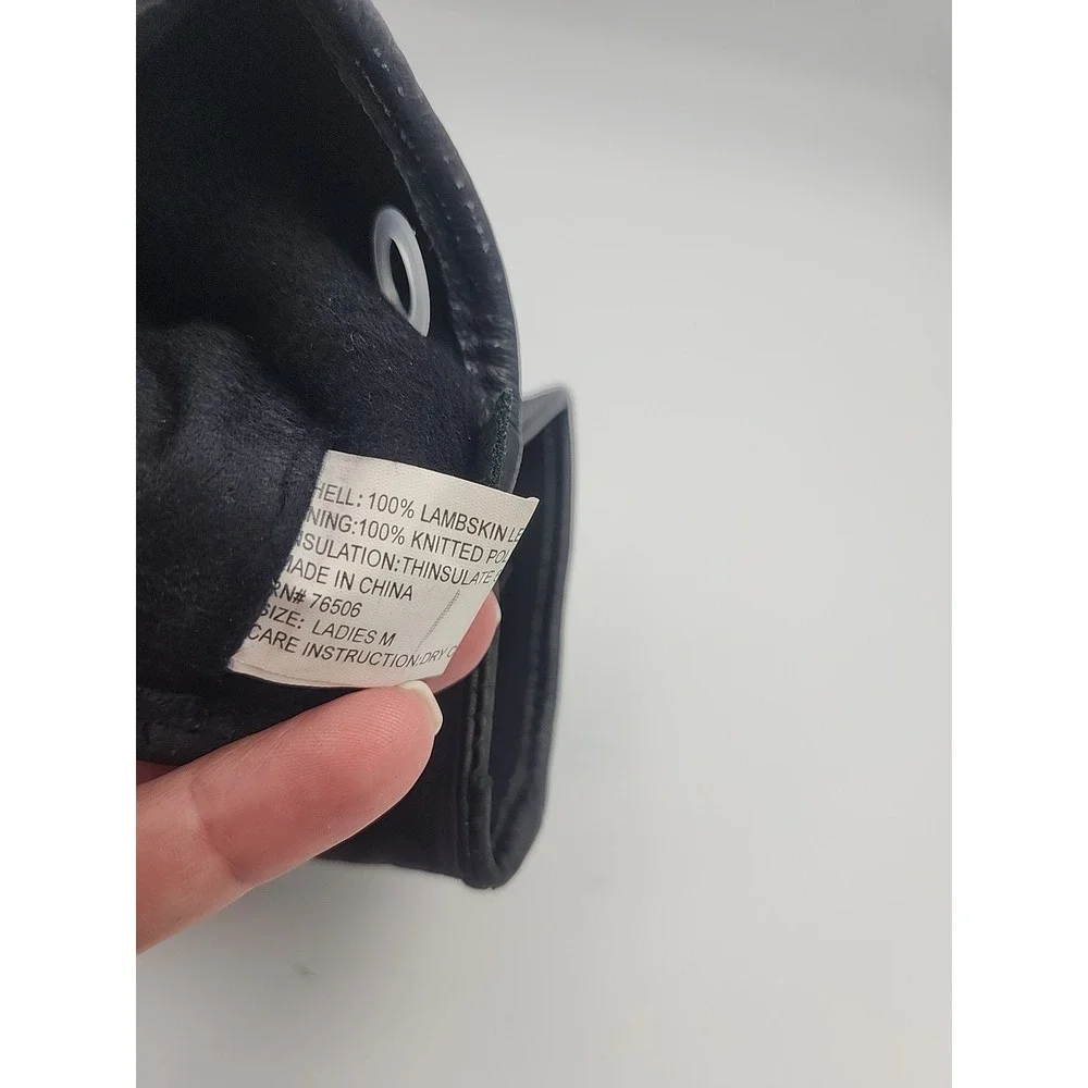 Women's High Quality Super Soft Real Black Leather Gloves W/‎ Bow Details S/M